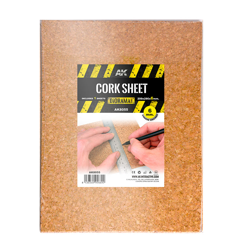AK Interactve: Coarse Grained Cork Sheet - 6mm