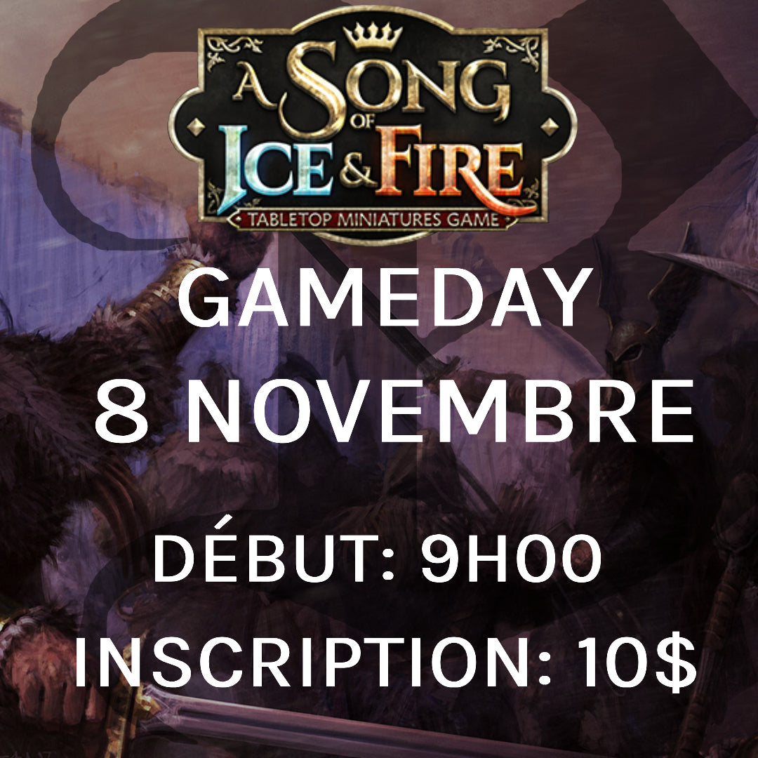 Gameday A Song of Ice and Fire - Novembre
