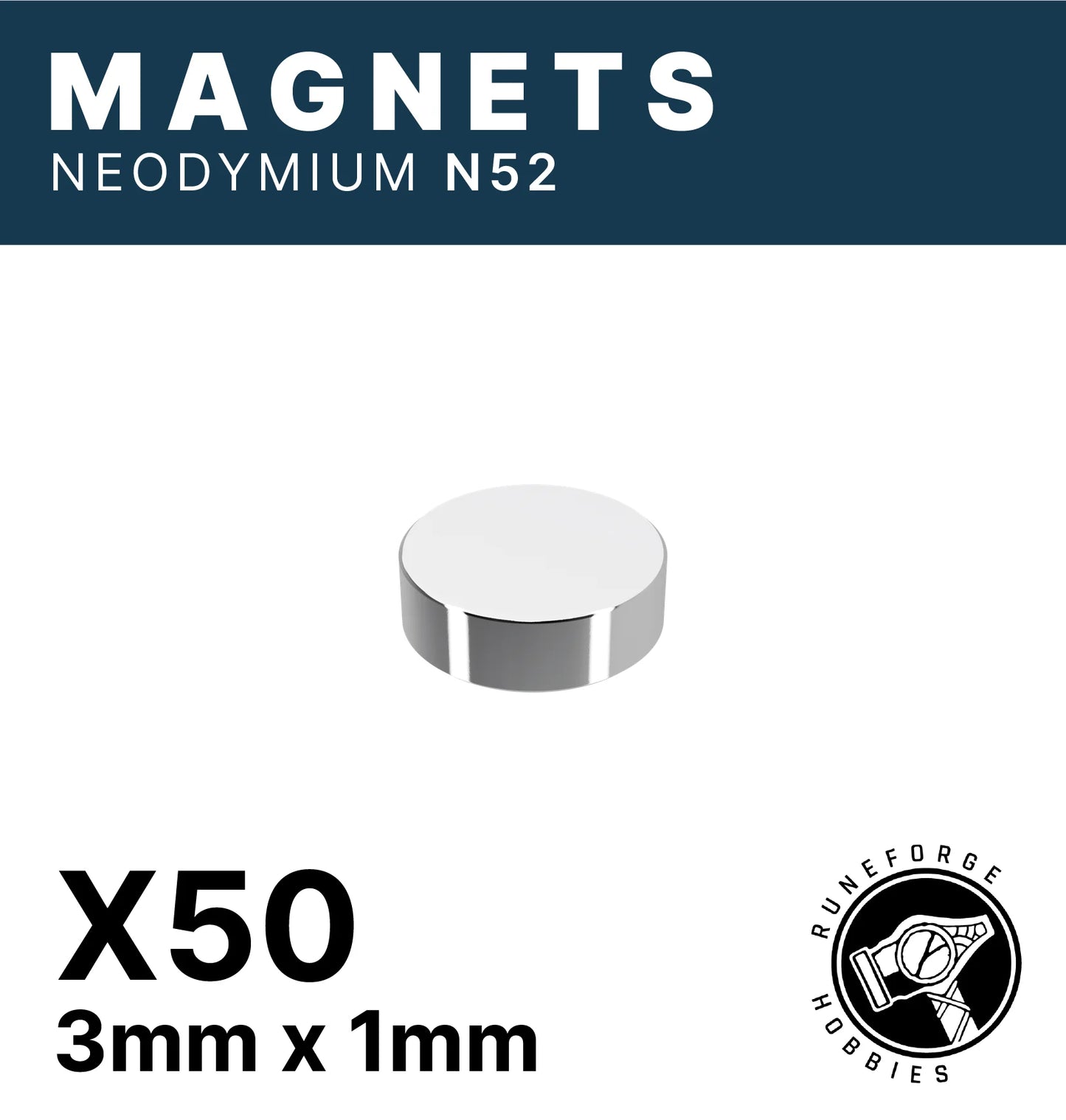 Runeforge Hobbies: N52 Magnets 3*1mm (50)