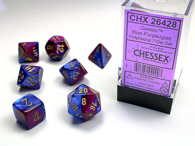 Gemini: 7 Die-Set Blue-Purple/Gold