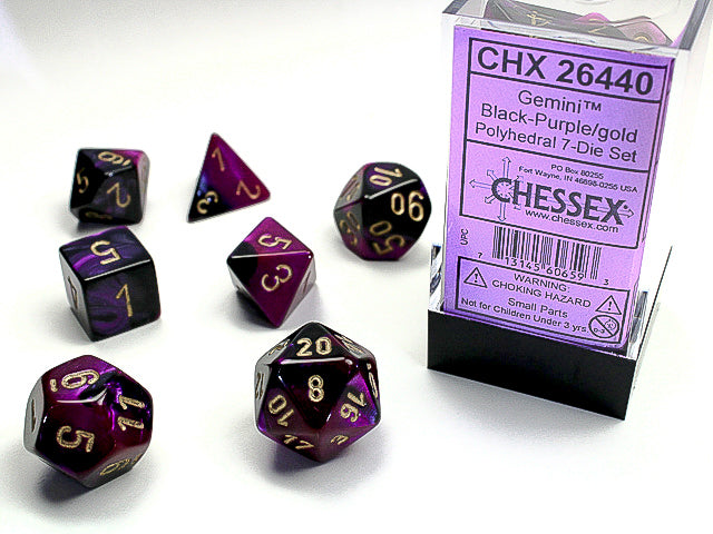 Gemini: 7 Die-Set Black-Purple/Gold
