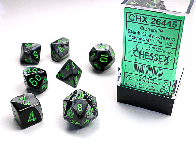 Gemini: 7 Die-Set Black-Grey/Green