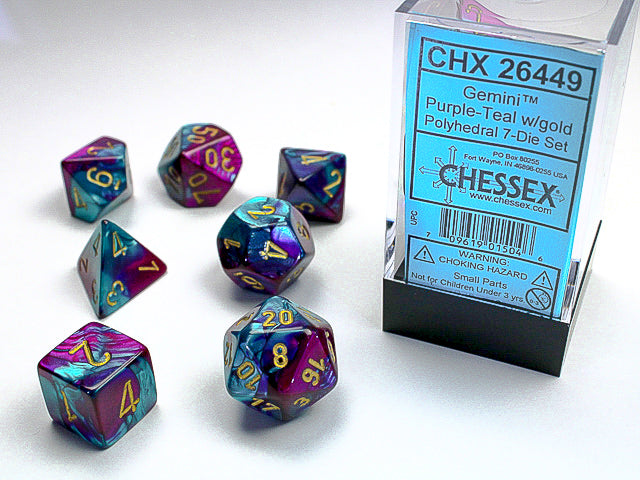 Gemini: 7 Die-Set Purple-Teal/Gold