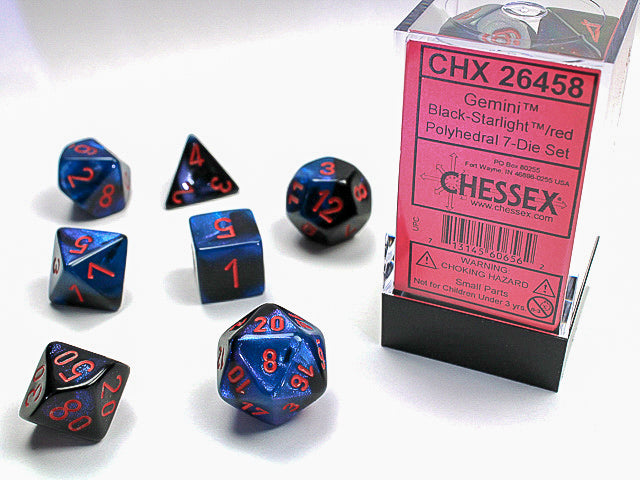 Gemini: 7 Die-Set Black-Starlight/Red