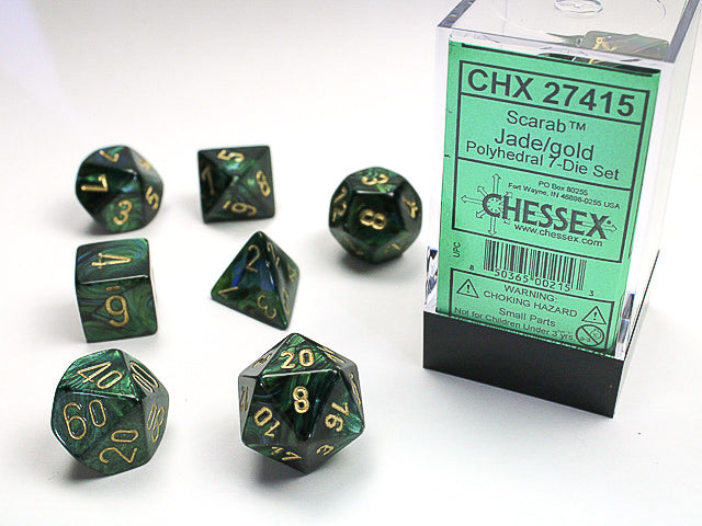 Scarab: 7 Die-Set Jade/Gold