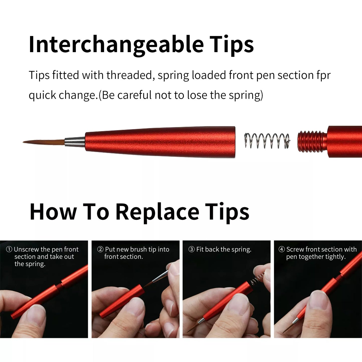 DSPIAE: Aluminium Alloy Interchangeable Fine Tip Brush
