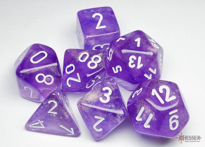 Borealis: 7 Die-Set Purple/White