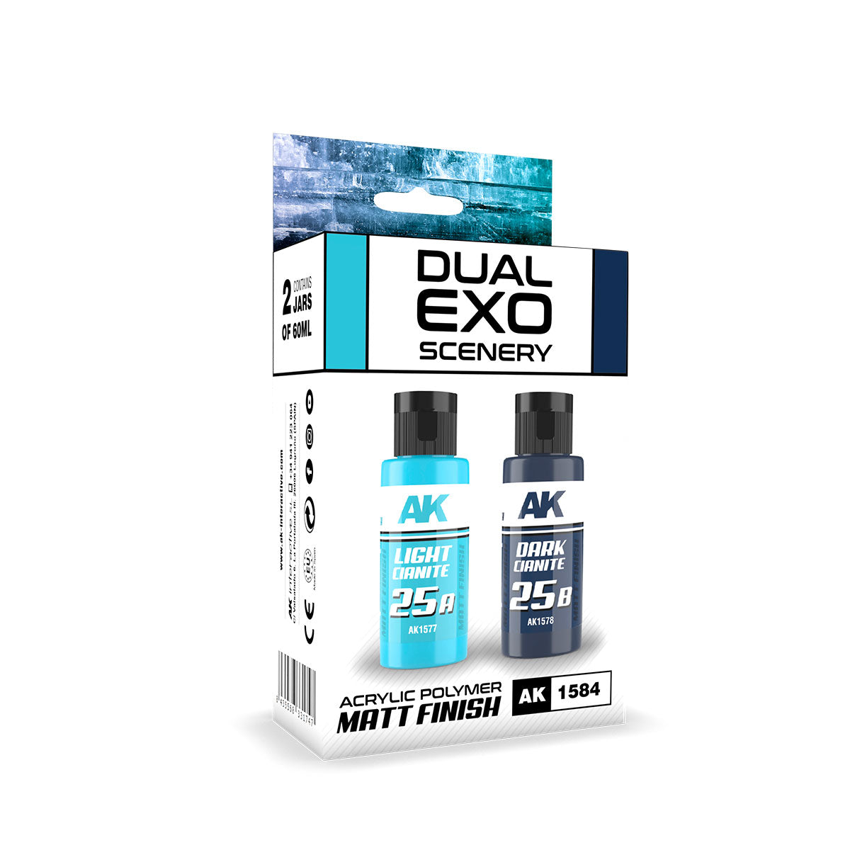 Ak Interactive Light Cianite & Dark Cianite Dual Exo Paint Set