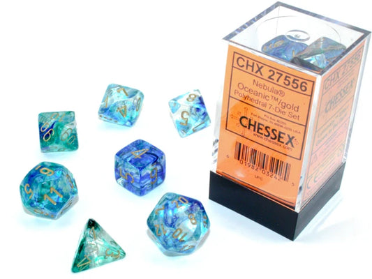 Nebula: 7 Die-Set Oceanic/Gold