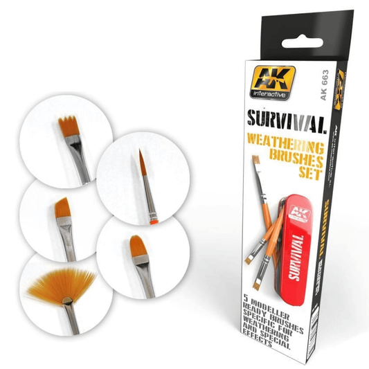 AK Interactive: Survival Weathering Brush Set