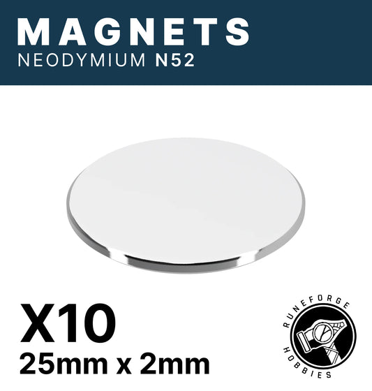Runeforge Hobbies: N52 Magnets 25*2mm (10)