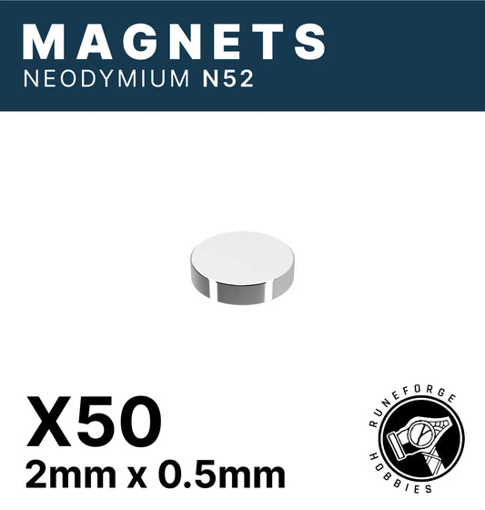 Runeforge Hobbies: N52 Magnets 2*0.5mm (50)