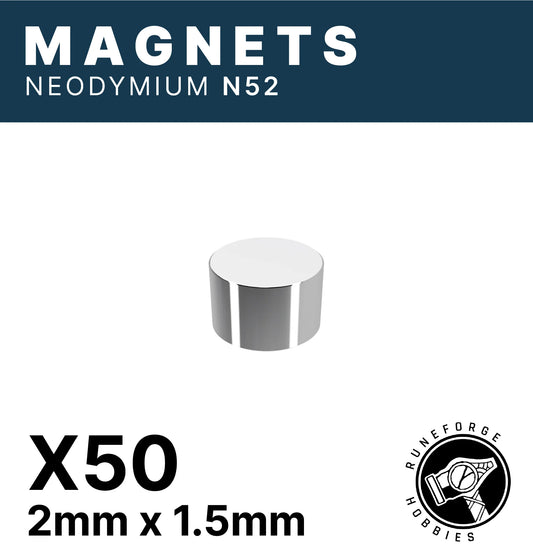 Runeforge Hobbies: N52 Magnets 2*1.5mm (50)