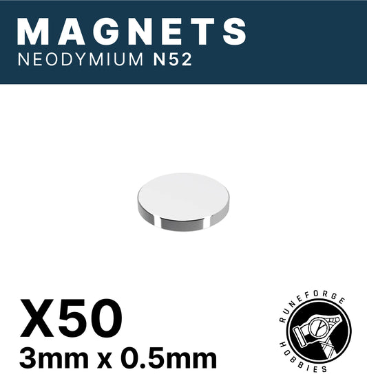 Runeforge Hobbies: N52 Magnets 3*0.5mm (50)
