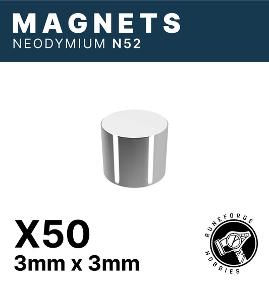 Runeforge Hobbies: N52 Magnets 3*3mm (50)