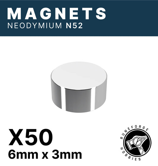 Runeforge Hobbies: N52 Magnets 6*3mm (50)