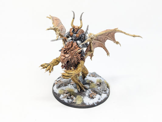 Chaos Lord on Manticore (Tabletop)