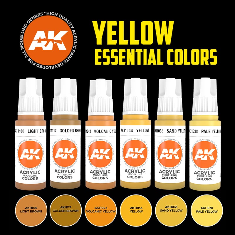 AK Interactive 3G Yellow Essential Colors Set