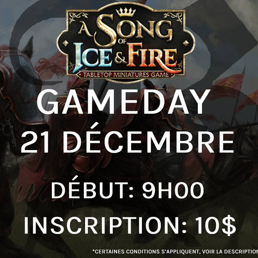 Gameday A Song of Ice and Fire - Decembre