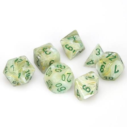 Marble: 7 Die-Set Green/Drak-Green