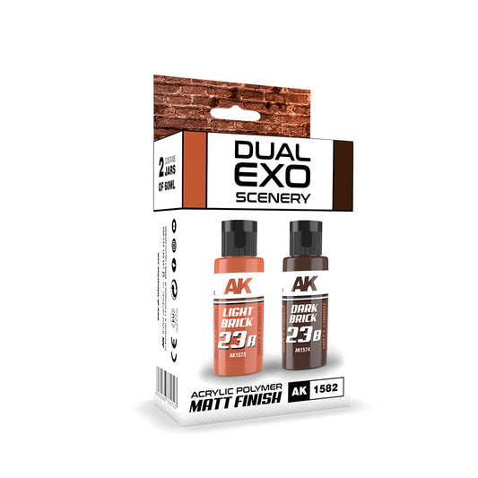 Ak Interactive Light Brick & Dark Brick Dual Exo Paint Set