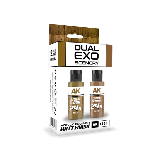 Ak Interactive Light Wood & Dark Wood Dual Exo Paint Set