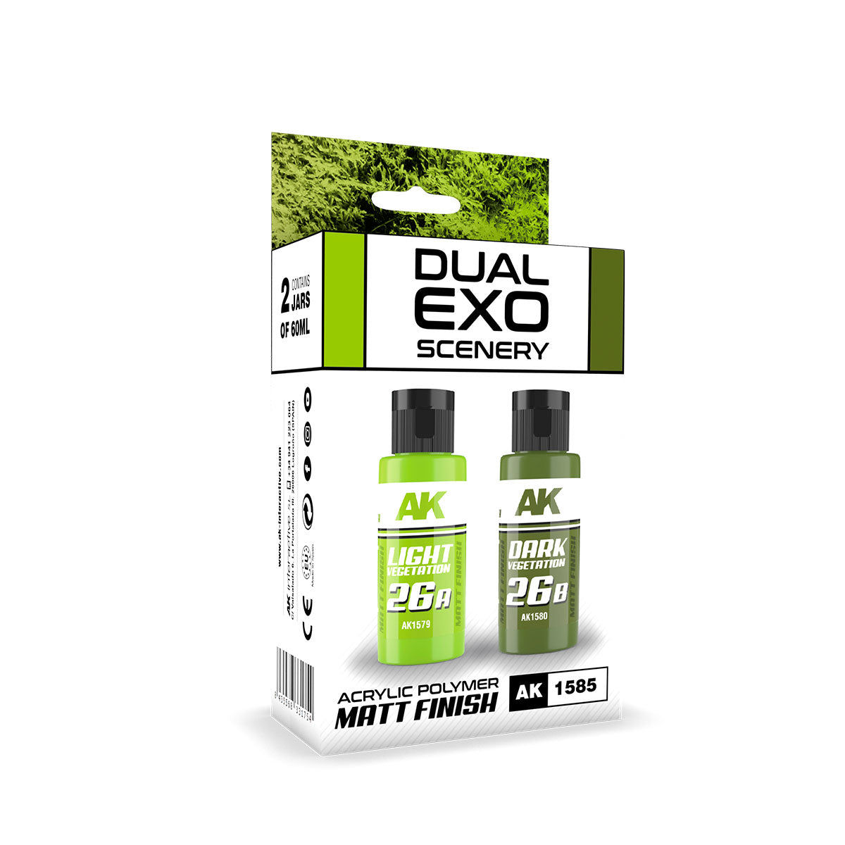 Ak Interactive Light Vegetation & Dark Vegetation Dual Exo Paint Set