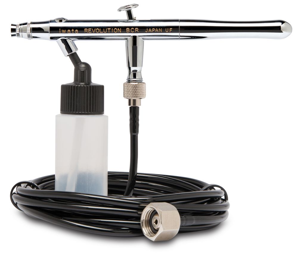 IWATA Revolution HP-BCR Siphon Feed Dual Action Airbrush with Iwata Airbrush Hose