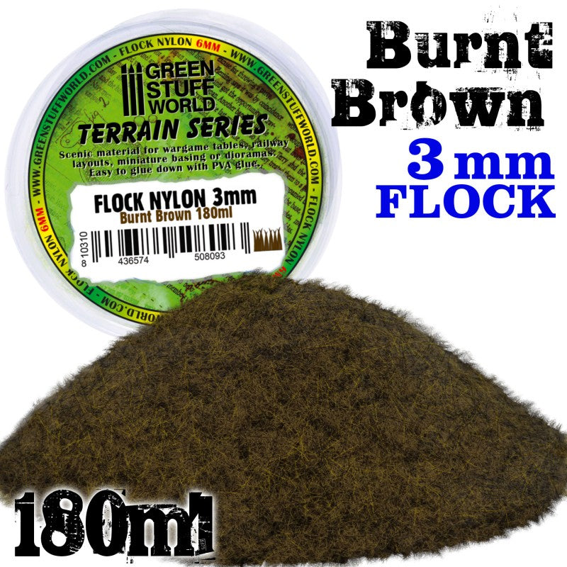 Static Grass Flock 3 mm - Burnt Brown - 180 ml
