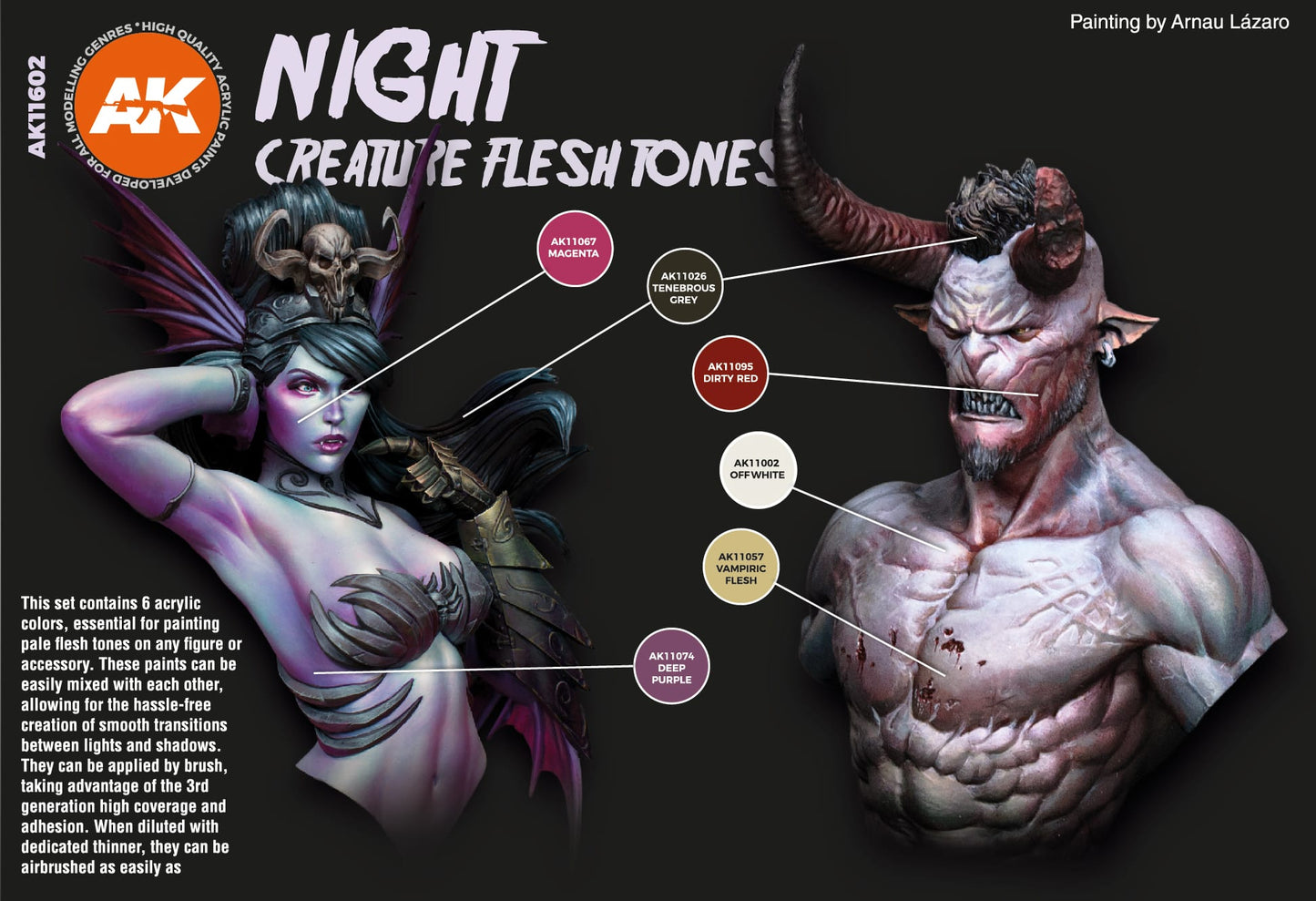 AK Interactive 3G Night Creatures Flesh Tones Set