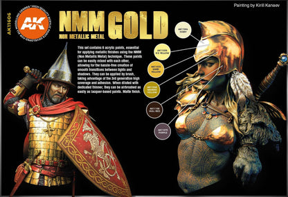 AK Interactive 3G Non Metallic Metal Gold Set