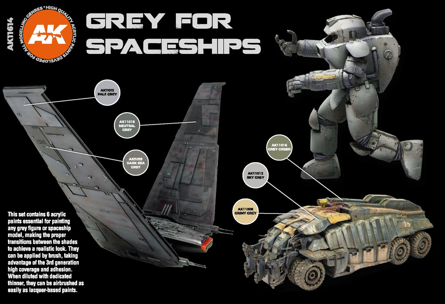 AK Interactive 3G Grey for Spaceships Set