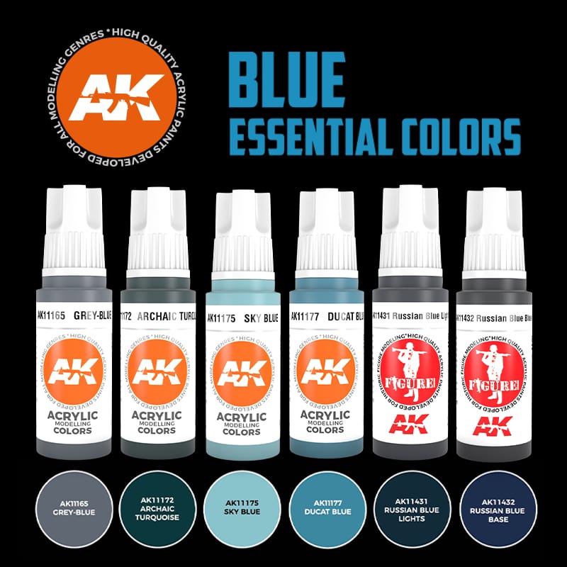 AK Interactive 3G Blue Essential Colors Set