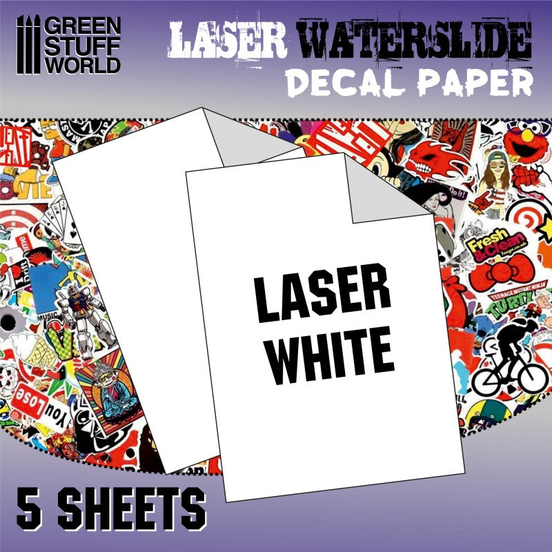 Waterslide Decals - Laser White